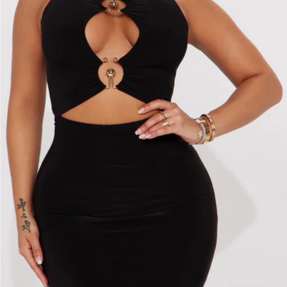 Elegant Black Halter Dress